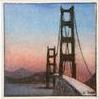 Golden Gate Bridge Aquatinta 1984 6x6 cm  title=