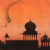 Indische Architektur Landschaft Aquatinta 1994 20x20 cm  title=